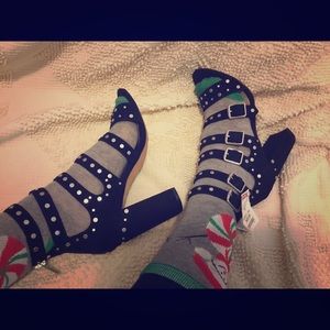 NWT Sam Edelman Studded Strappy Suede Heels